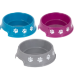 World Of Pets Round Plastic Pawprint Pet Bowl 750ml 3 Colours May Vary